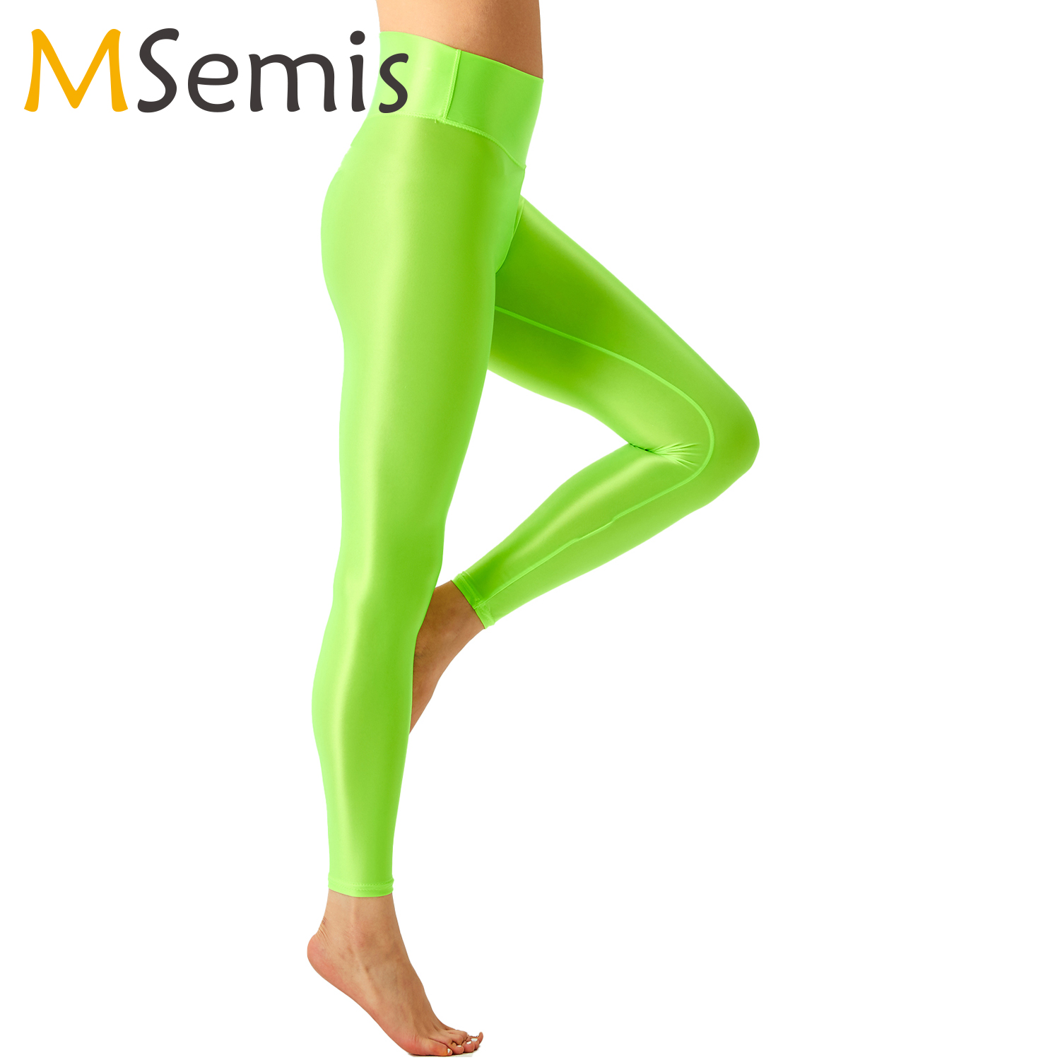 Pilates Yoga Legging - Kadınlar parlak bale tayt elastik kemer