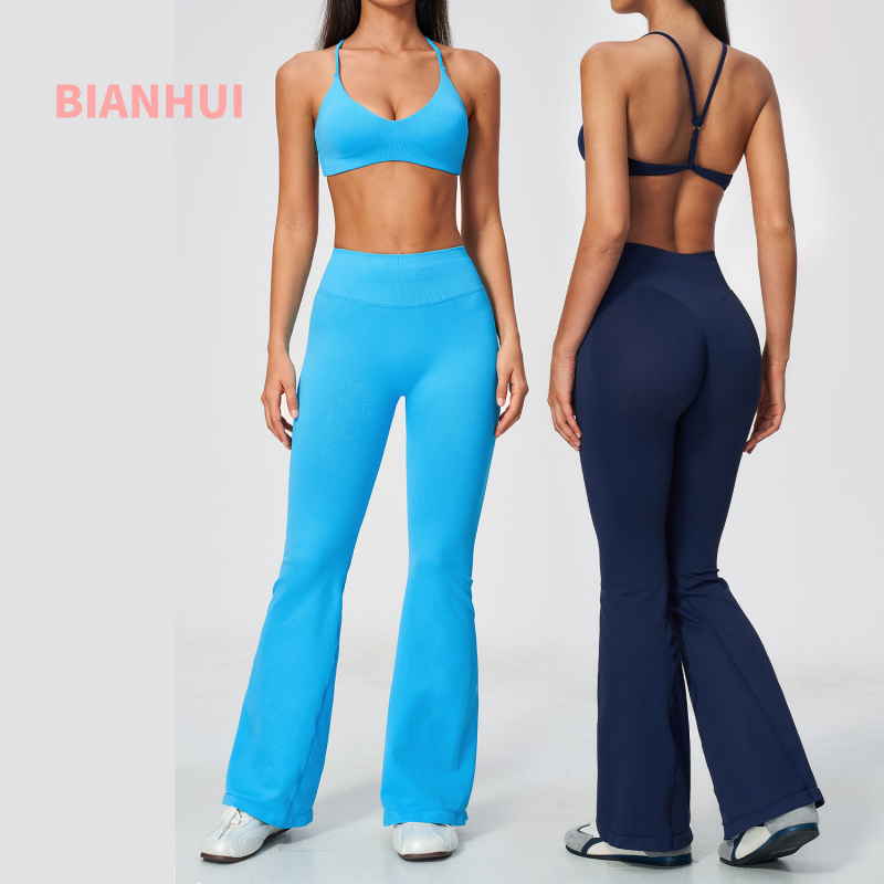 Pilates Yoga Legging - 2 Adet Kadın Dikişsiz Fitness Takımı,