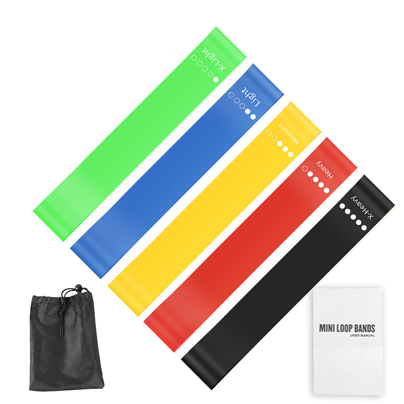 Pilates Yoga Kit - 5 adet TPE direnç bantları seti