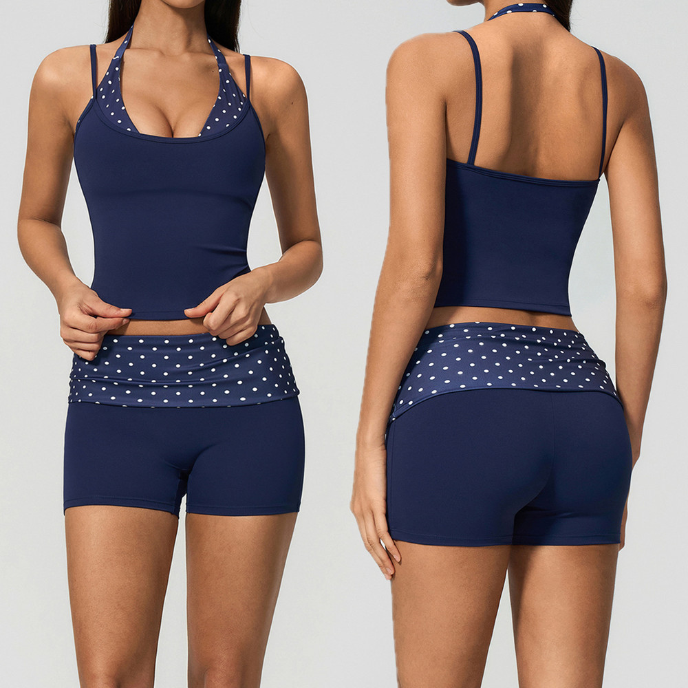 Puantiyeli Kadın Askılı Halter - Pilates Yoga Wrap Top incelemesi ve fiyatı