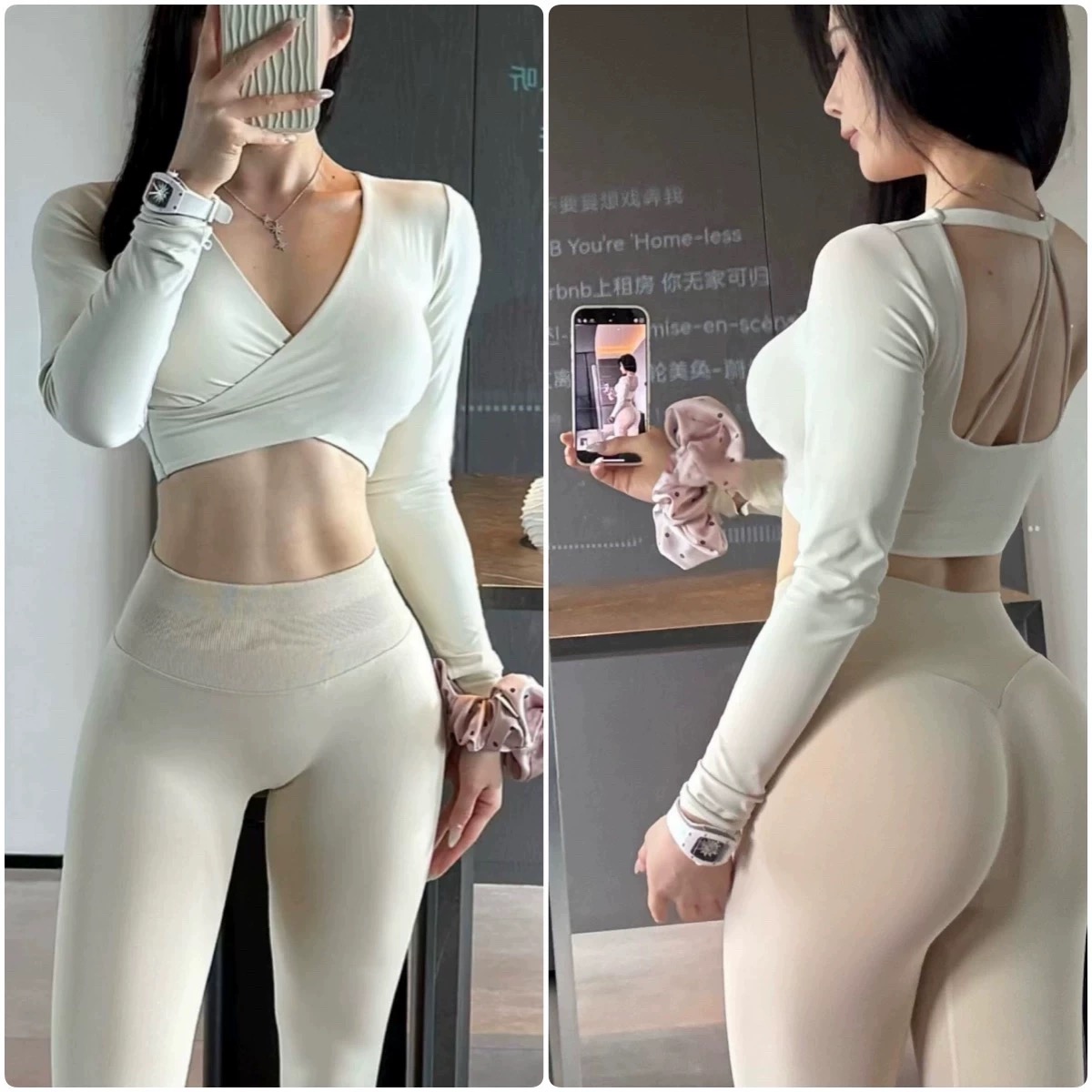Uzun kollu Yoga Sporları Fitne - Pilates Yoga Wrap Top incelemesi ve fiyatı