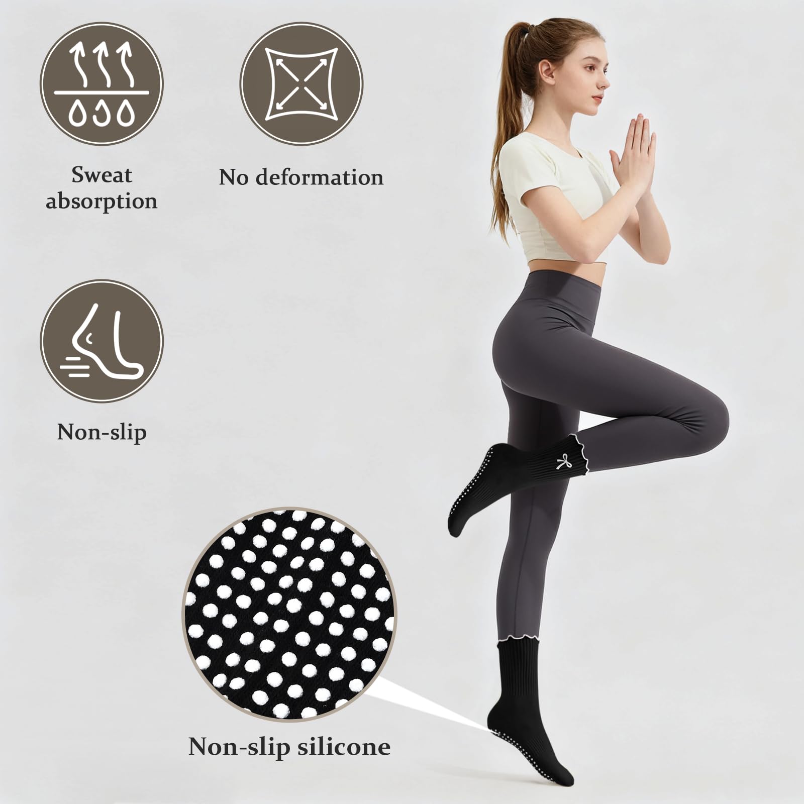 1 Çift Kaymaz Kavramalı Pilate - Medias Para Pilates Y Yoga incelemesi ve fiyatı