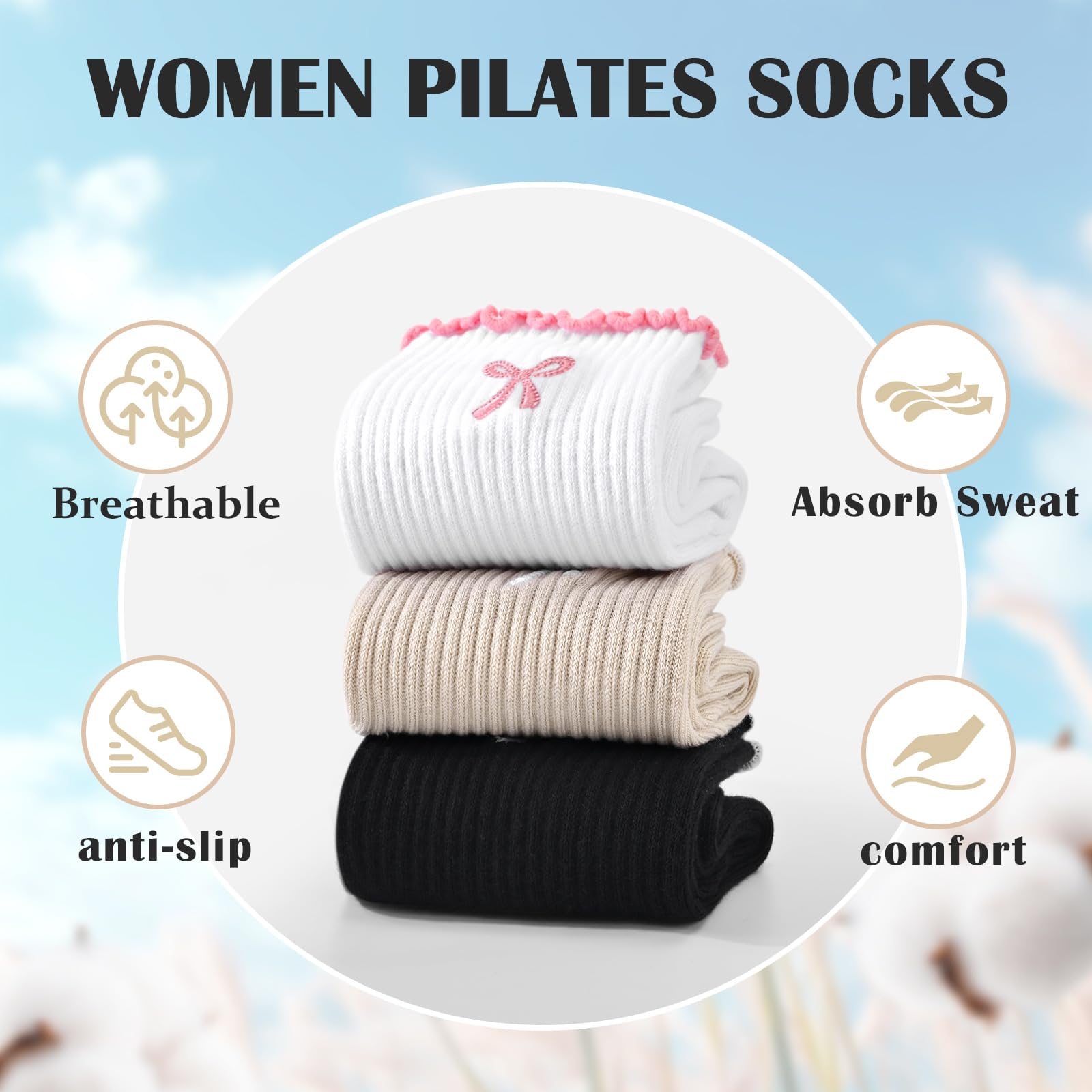 1 Çift Kaymaz Kavramalı Pilate - Medias Para Pilates Y Yoga incelemesi ve fiyatı
